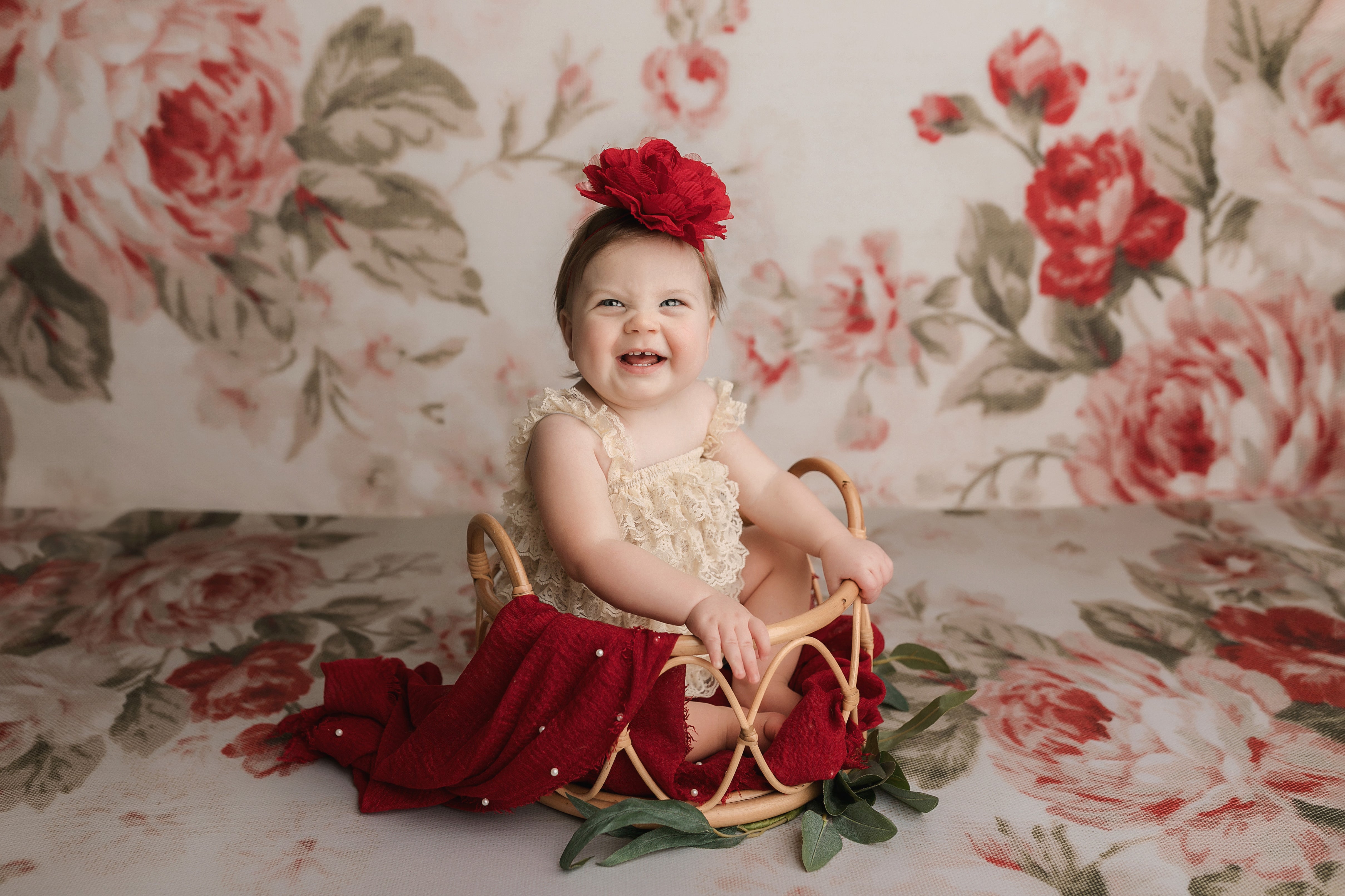 Kate Pattern Flower Backdrop+ Pattern Flower Rubber Floor Mat -UK