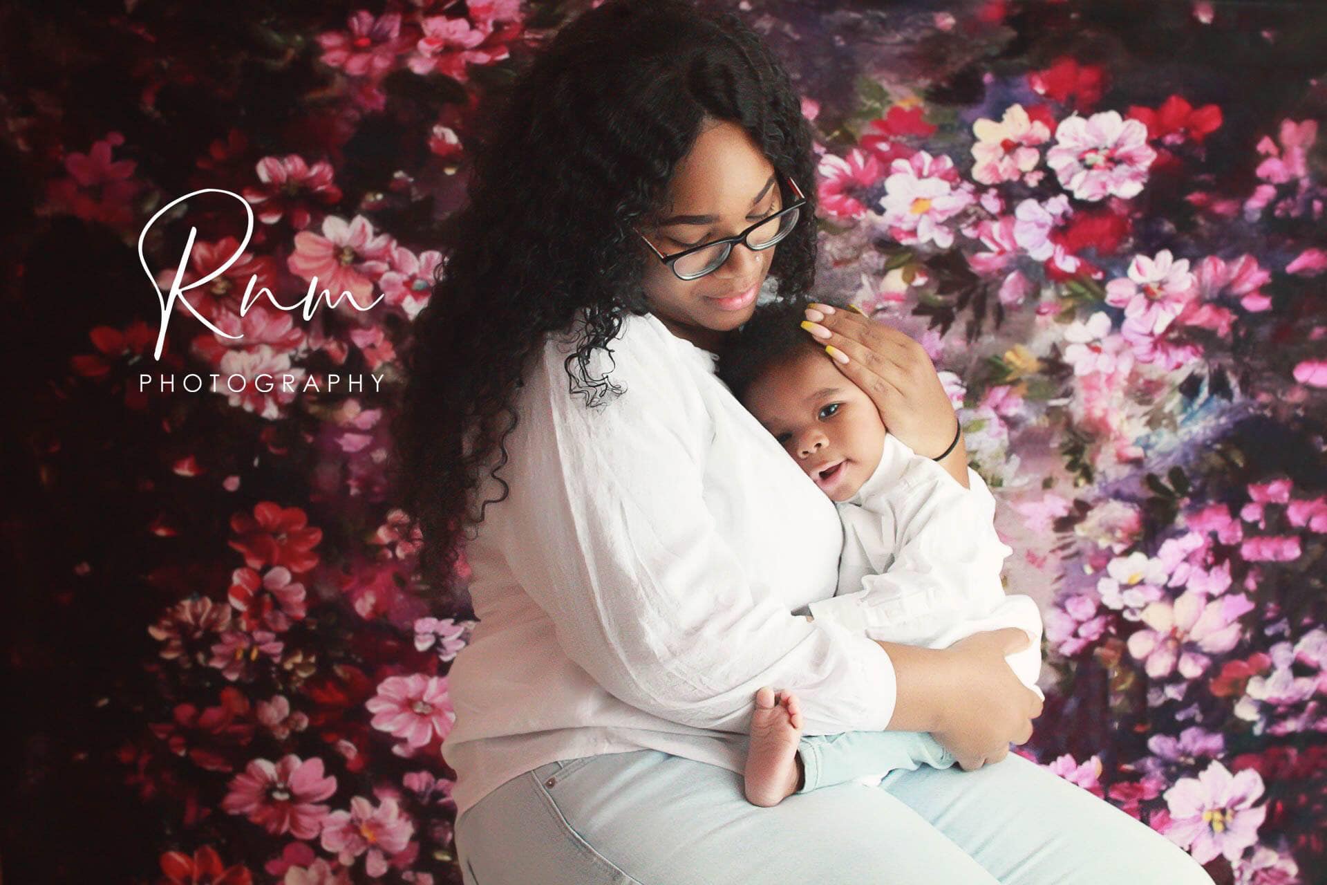 Kate Pink Flower Dark Color Backdrops for Photography