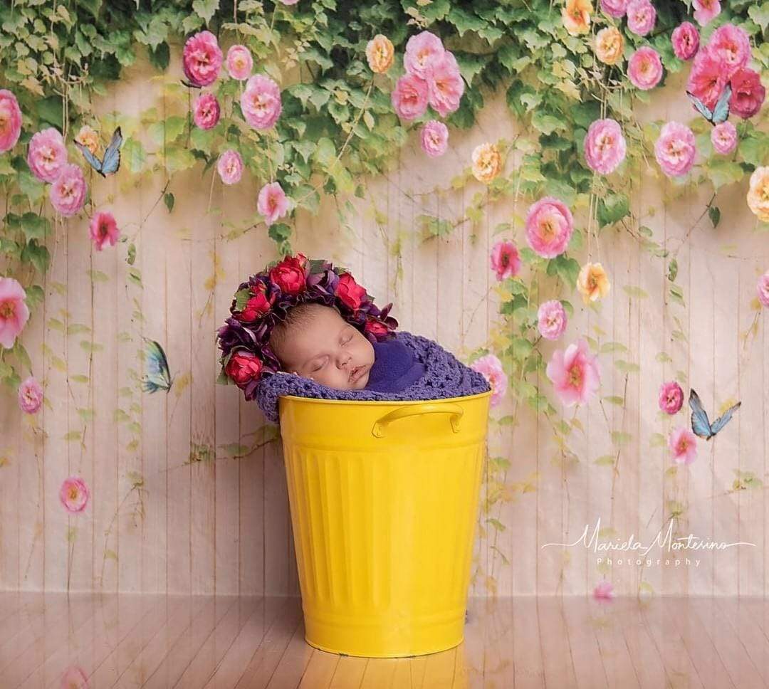 Kate Flower Wall Backdrop Wood Floral Background for photography