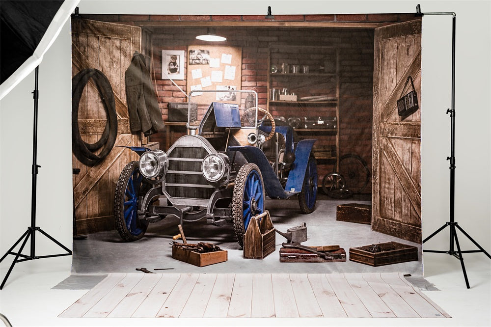 Kate Father's Day Garage Car Workshop Backdrop for Boy Photography -UK