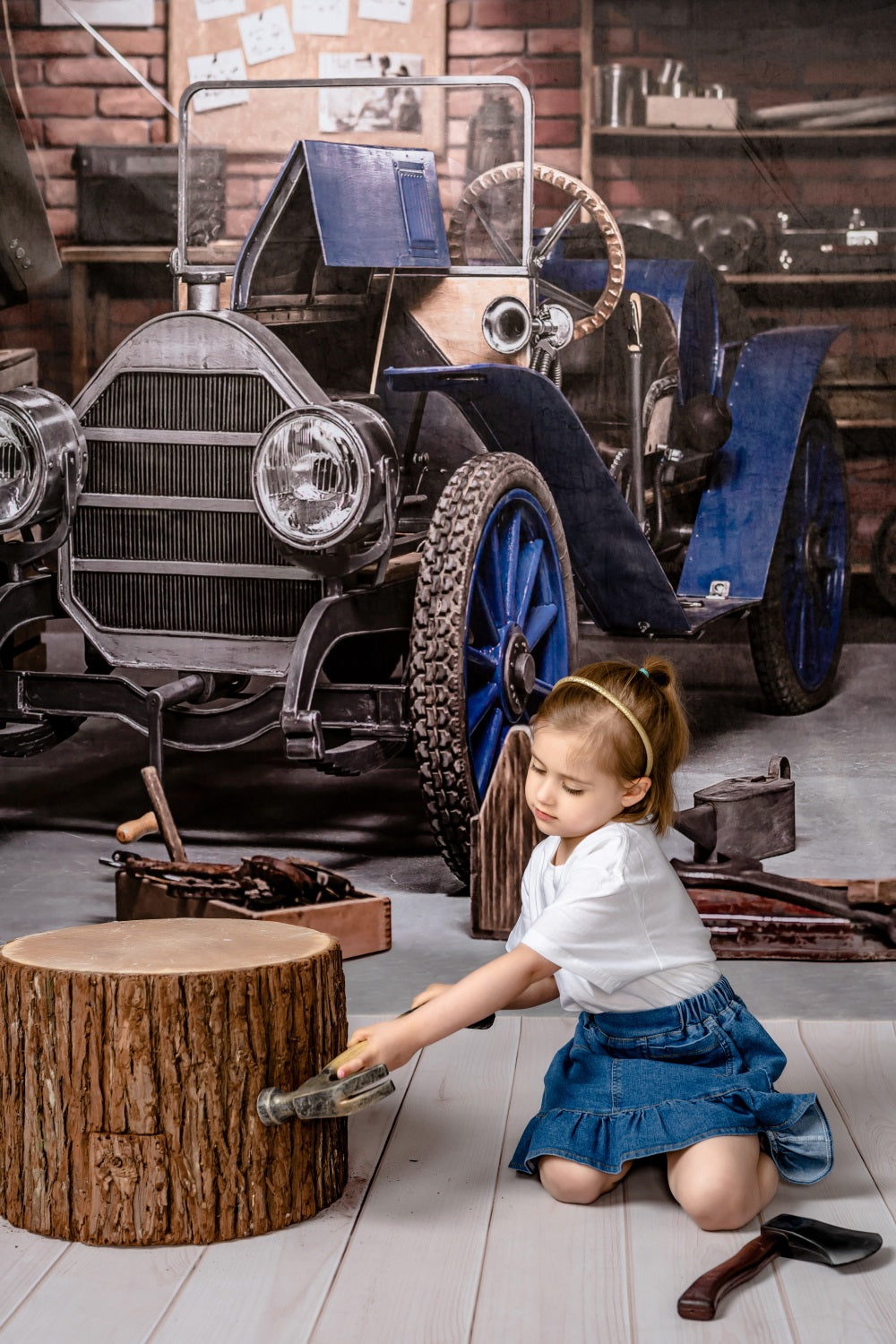 Kate Father's Day Garage Car Workshop Backdrop for Boy Photography