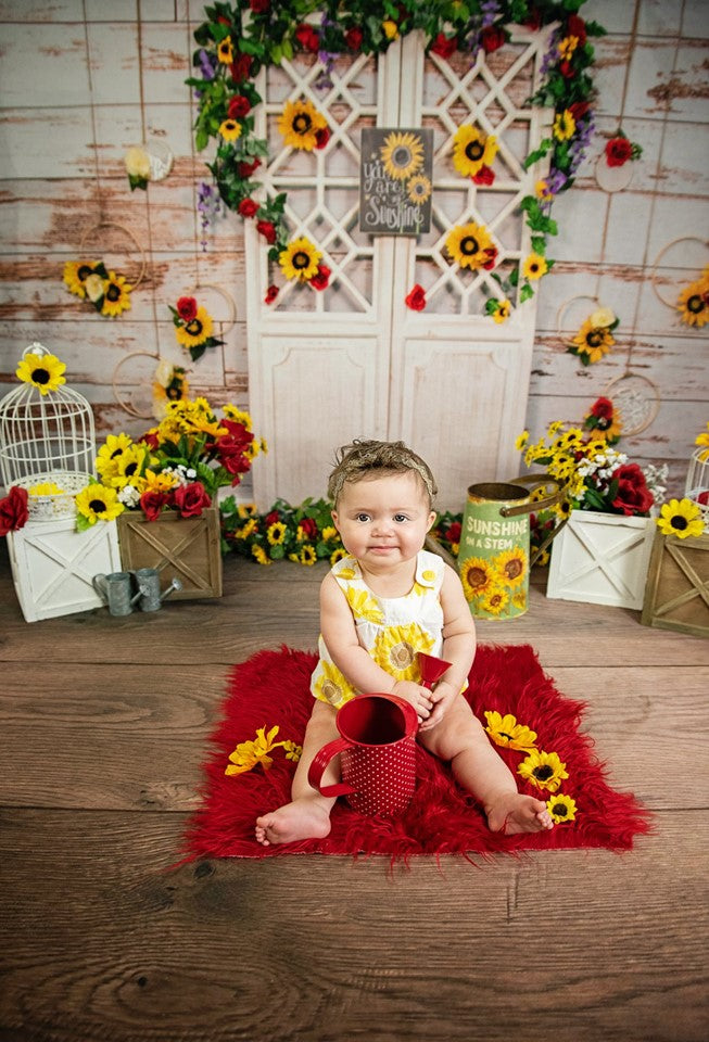 Kate You Are My Sunshine Summer Sunflower Backdrop Designed by Staci Lynn Photography