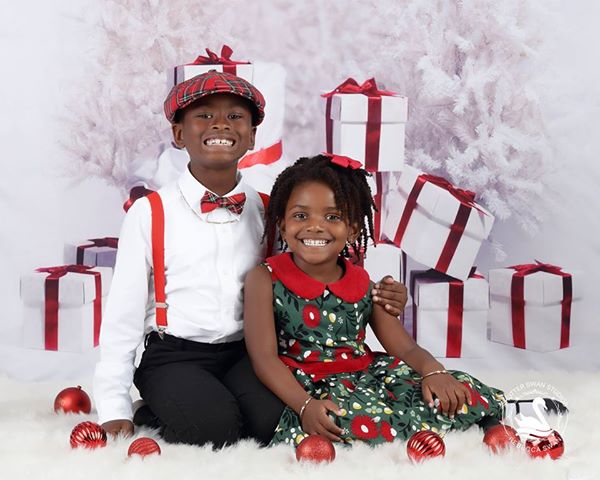 Kate Gift And Snow Tree Backdrop for Christmas Photography