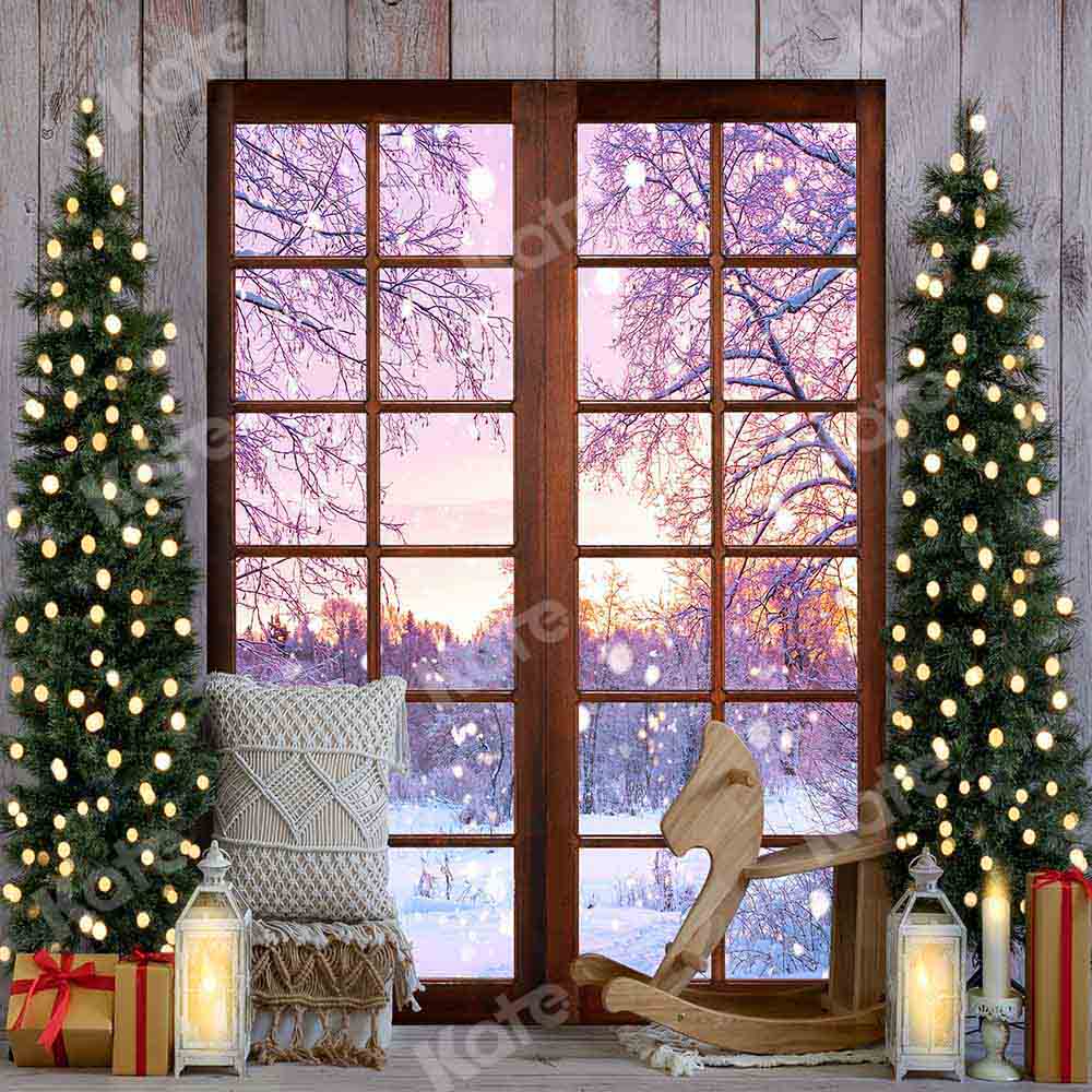 Kate Christmas Winter Snow Grain Backdrop Designed by Emetselch