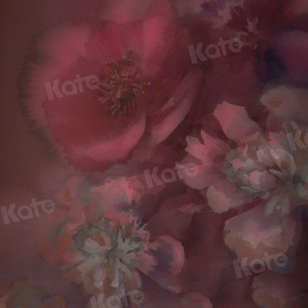 Kate Dark Red Flower Fine Art Texture Backdrop Designed by GQ