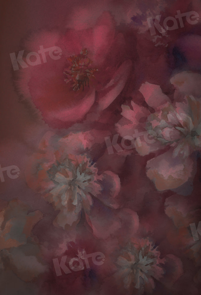 Kate Dark Red Flower Fine Art Texture Backdrop Designed by GQ -UK