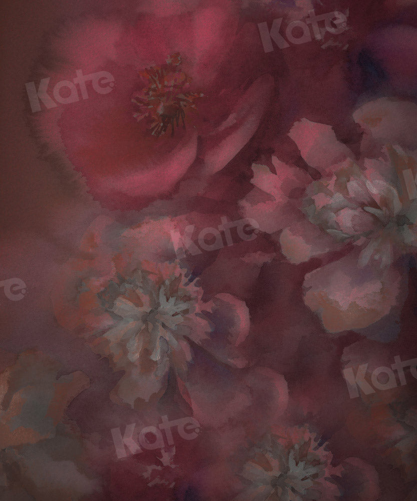 Kate Dark Red Flower Fine Art Texture Backdrop Designed by GQ