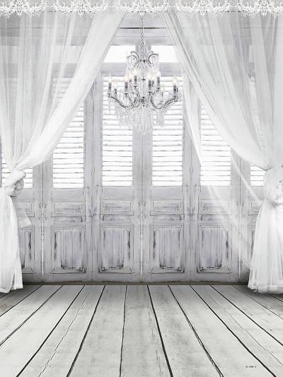 Katebackdrop£ºKate Wedding White Curtain Wood Wall Photography Backdrop