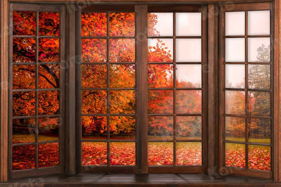 Kate Autumn Fallen Leaves Backdrop Window for Photography -UK
