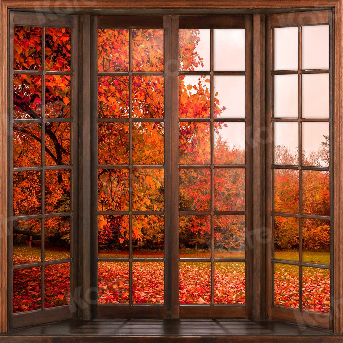 Kate Autumn Fallen Leaves Backdrop Window for Photography