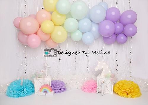 Kate Pastel Rainbow Birthday Backdrop Designed by Melissa King -UK