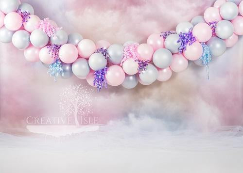 Kate Pastel Clouds Balloons Backdrop Designed by Chrissie Green