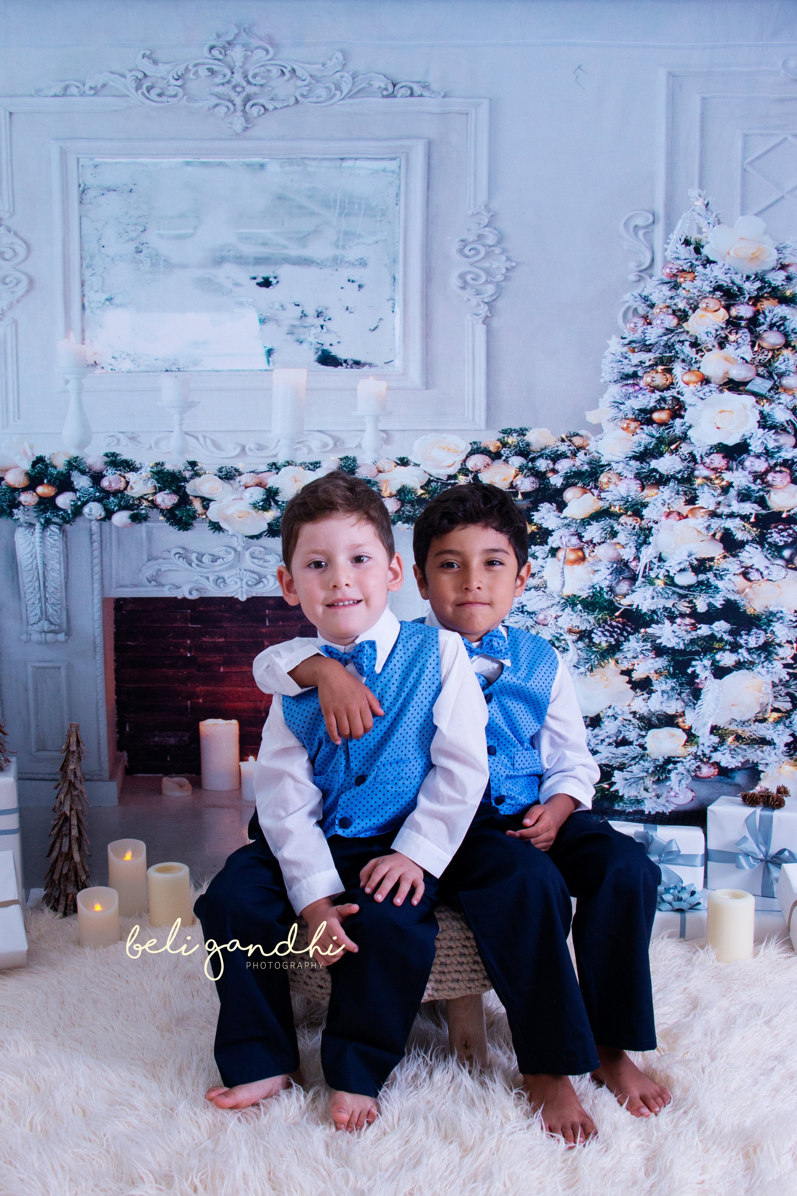 Kate White Christmas Photography Backdrop Indoor Fireplace Studio Props - Kate backdrop UK