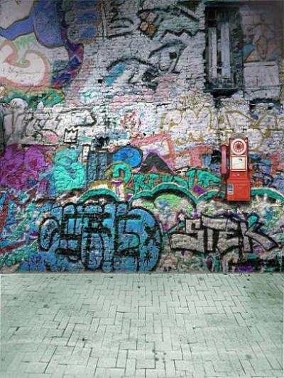 Kate Broken Walls Children Street Graffiti Photography Backgrounds - Kate backdrops UK